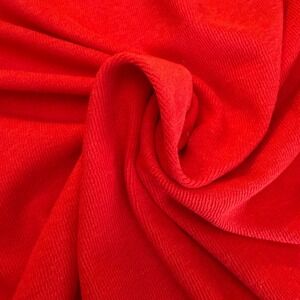 Vibrant Red Ribbed Knit Fabric – 2 Meters -Medium Weight – Soft Stretch Knit -